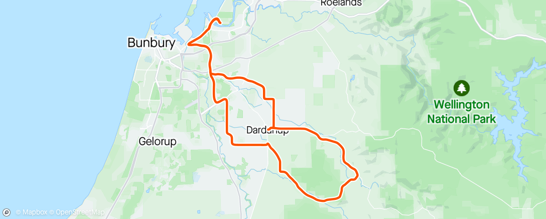 Map of the activity, Squirrels morning ride