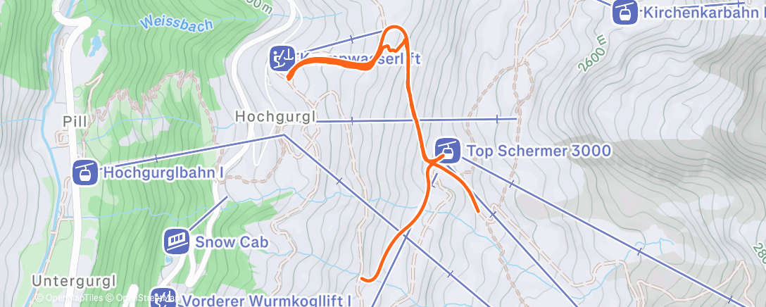 Map of the activity, Morning Backcountry Ski