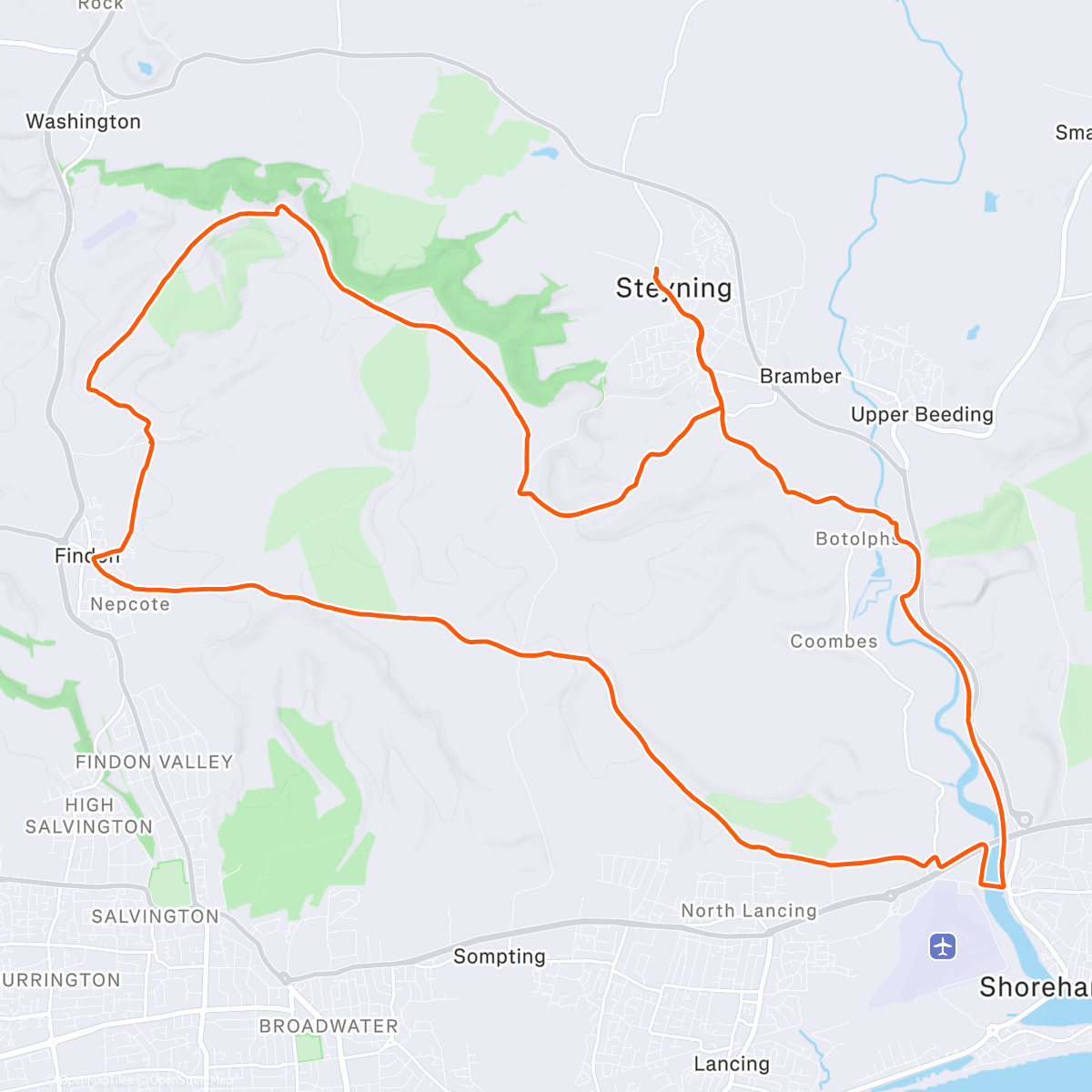Map of the activity, Mud Wrestling on The Downs 😍