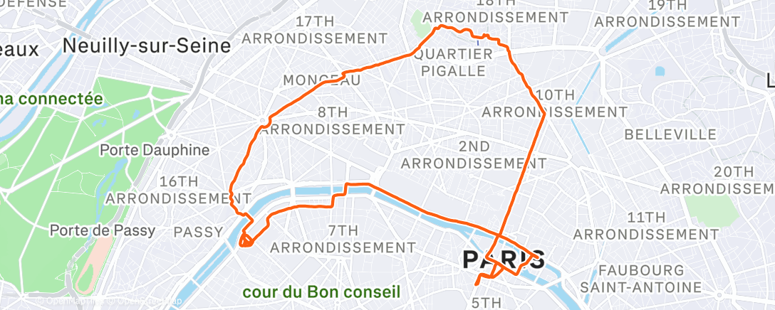 Map of the activity, 20km de Paris🥖🇫🇷