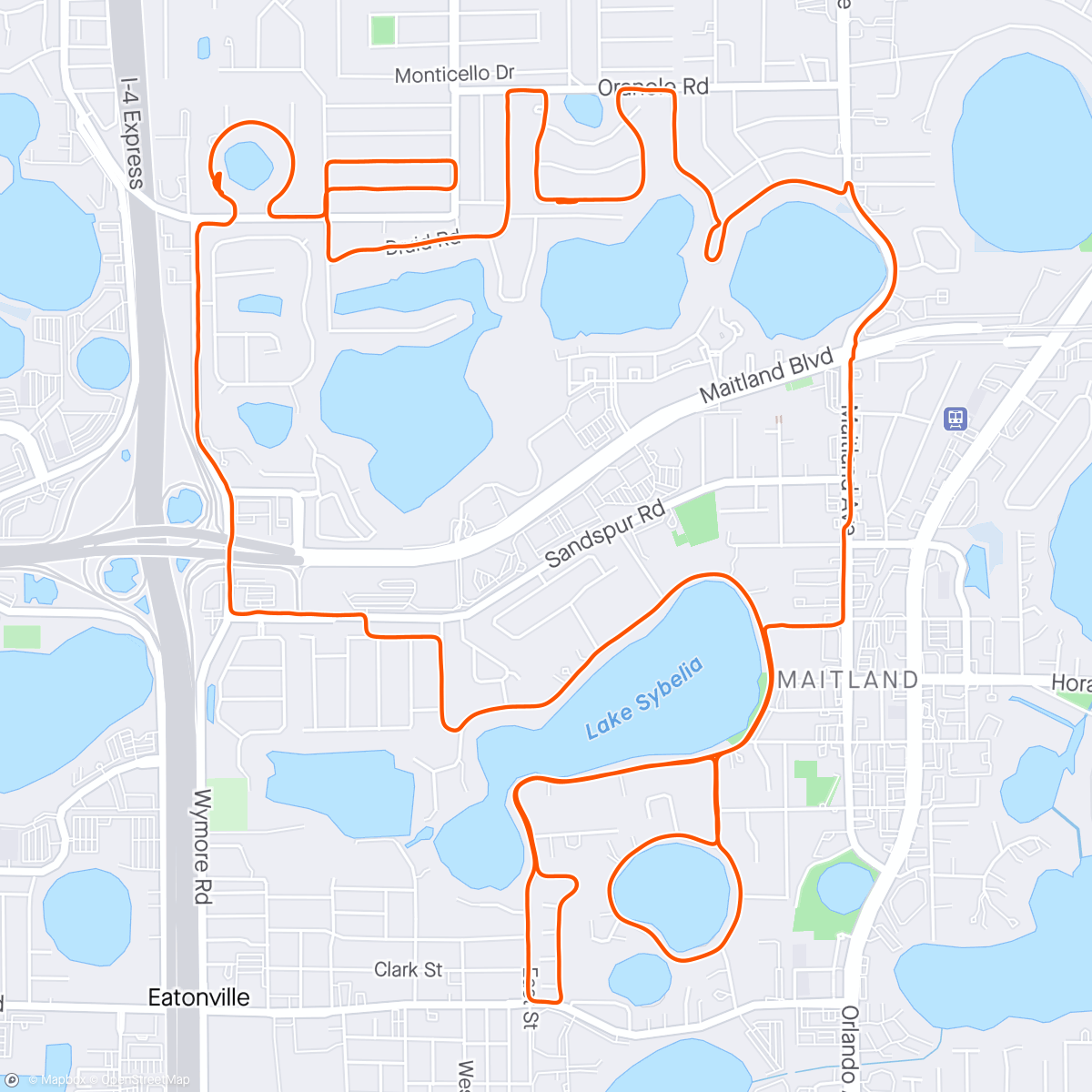 Map of the activity, Morning loop