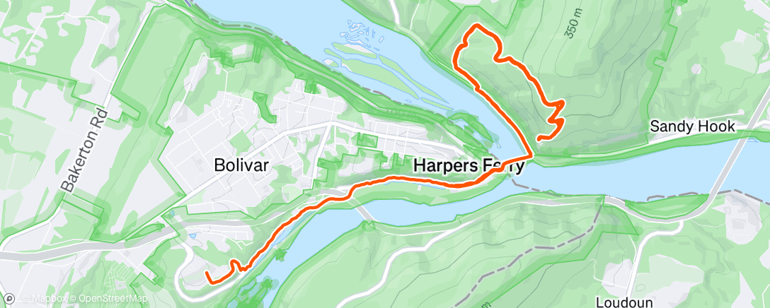 Map of the activity, Afternoon Hike