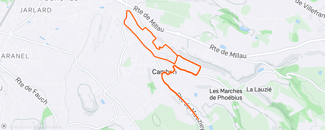 Map of the activity, Course à pied matinale
