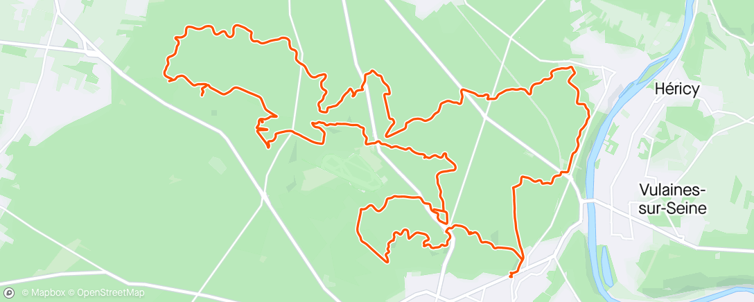 Mapa da atividade, VTT - Fontainebleau tout en singles