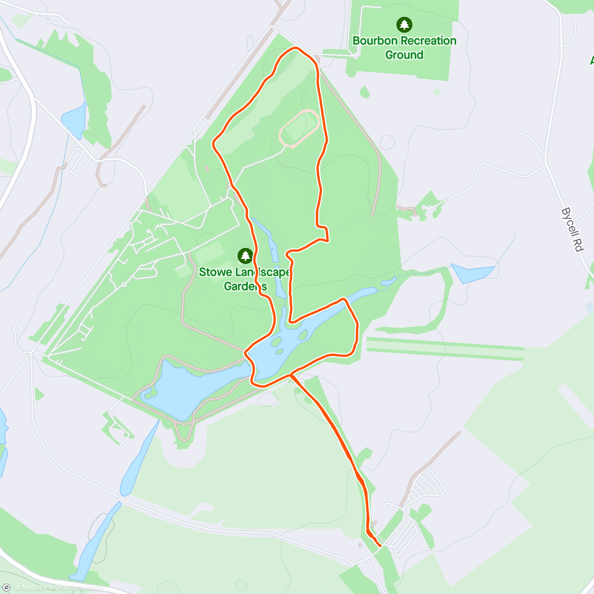 Map of the activity, Stowe garden colour run