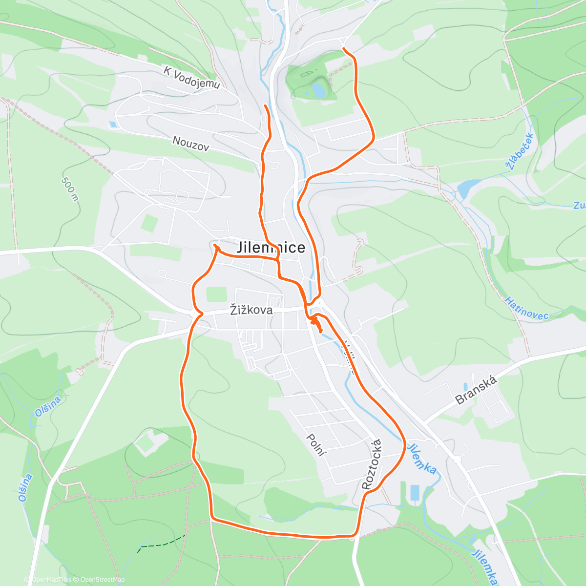 Map of the activity, Vyvětrat Ajšu 🐕🚶🌧️