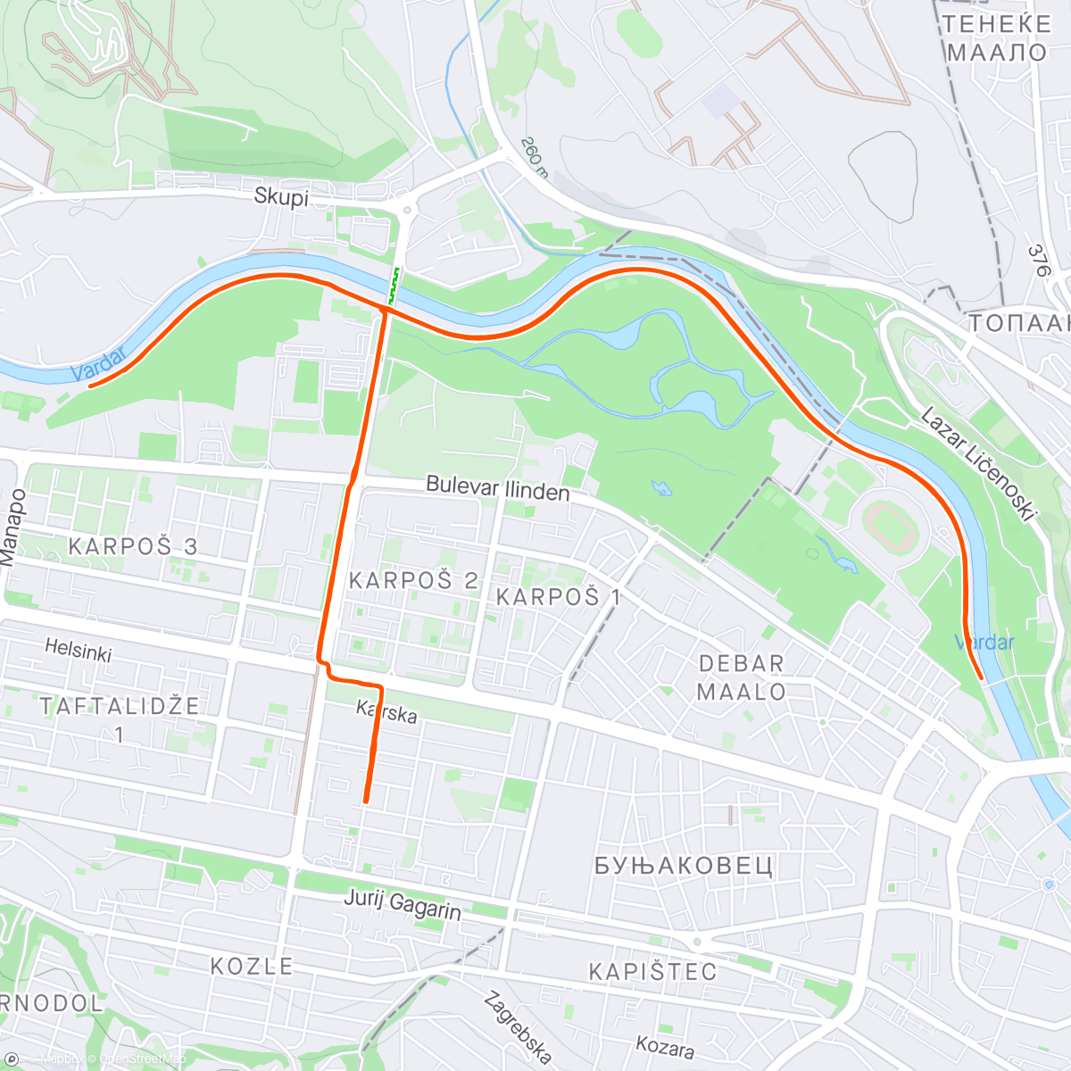 Map of the activity, 4x3km