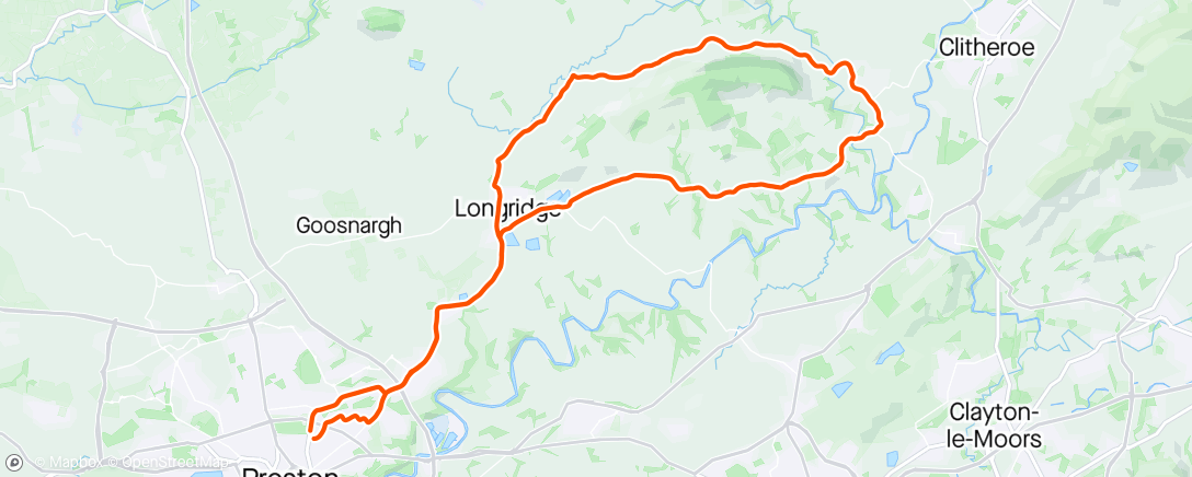 Map of the activity, Longridge Fell loop