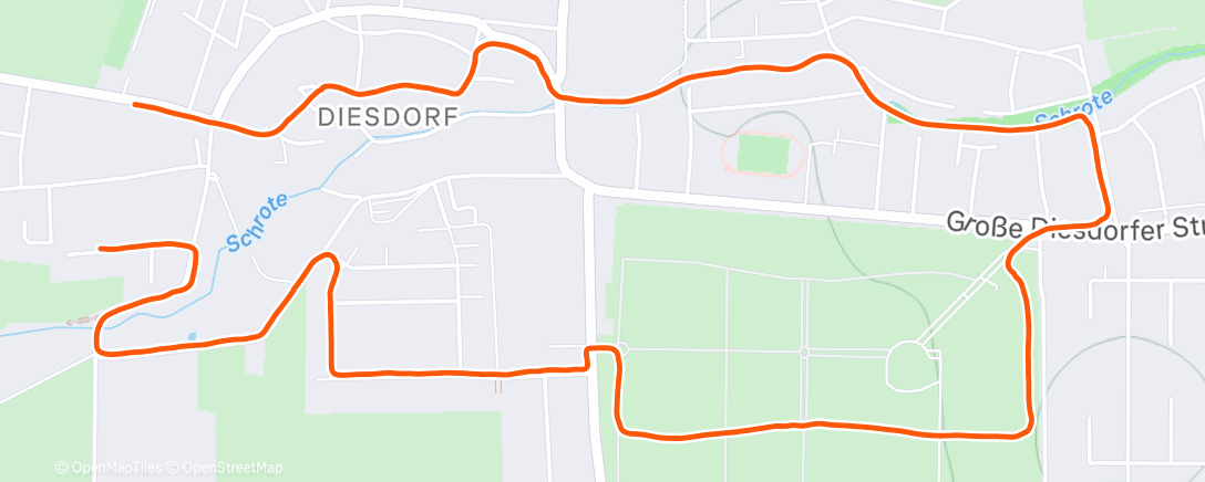 Map of the activity, Lauf am Morgen