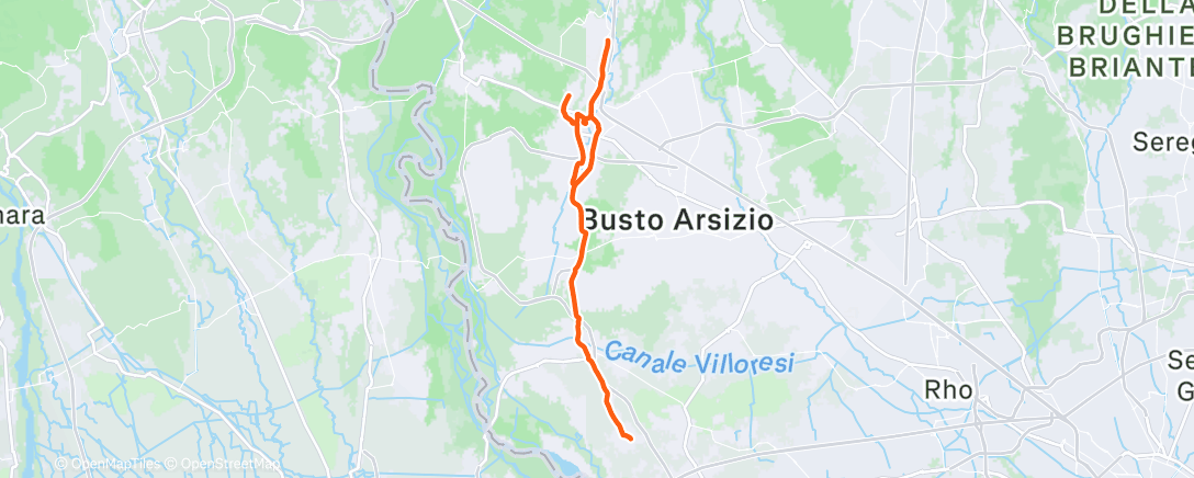 Map of the activity, Pedalata dell'ora di pranzo