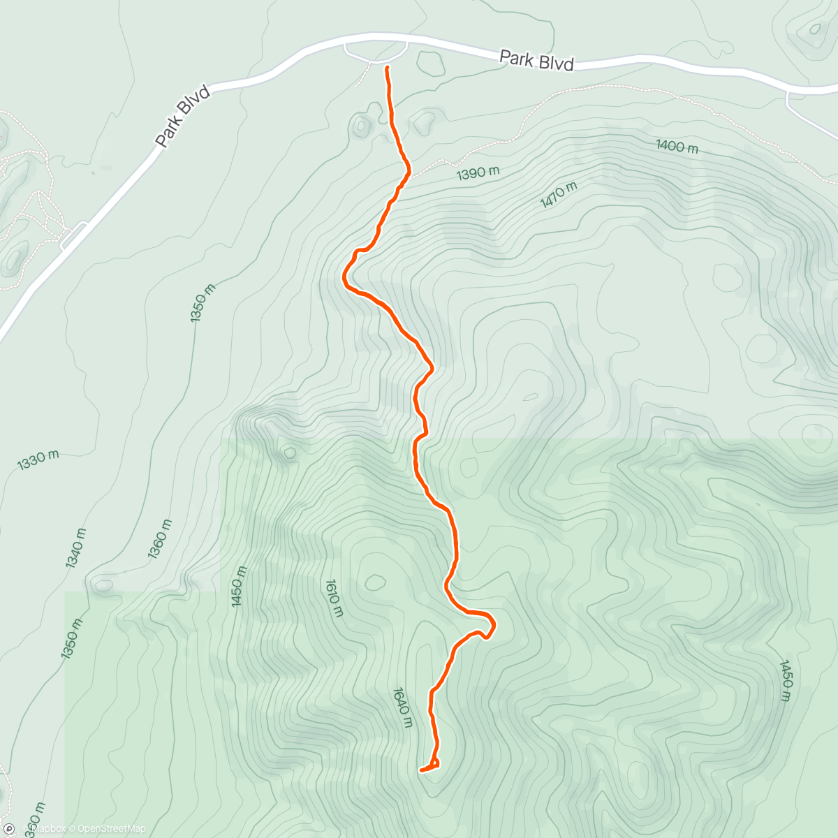 Map of the activity, Ryan Mountian Hike @ Joshua Tree National Park
