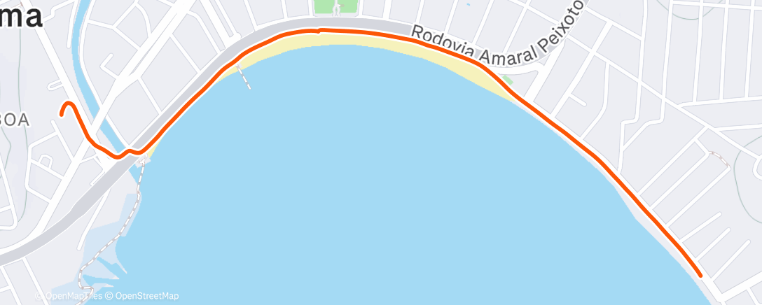 Map of the activity, Caminhada matinal