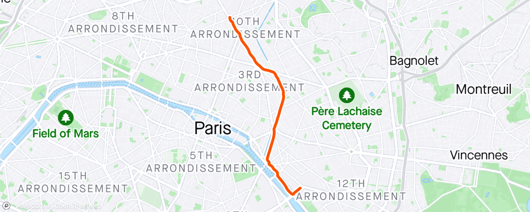 Map of the activity, Bercy Gare du Nord
