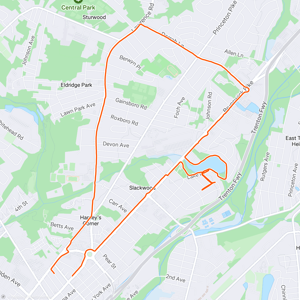 Map of the activity, Утренний забег