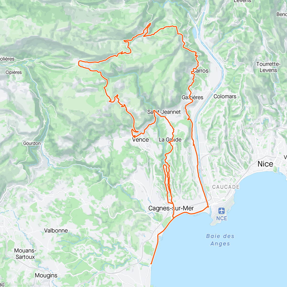 Mapa da atividade, RR Cote Azur#5 Col de Vence