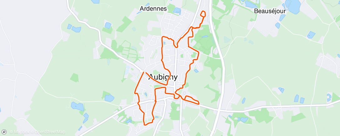 Map of the activity, Afternoon Run