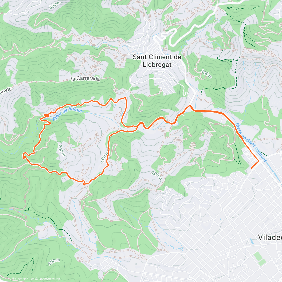 Map of the activity, Carrera de montaña matutina