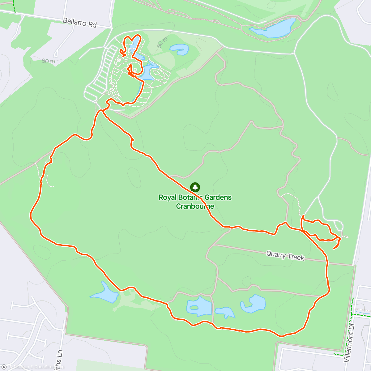 Map of the activity, Cranbourne gardens