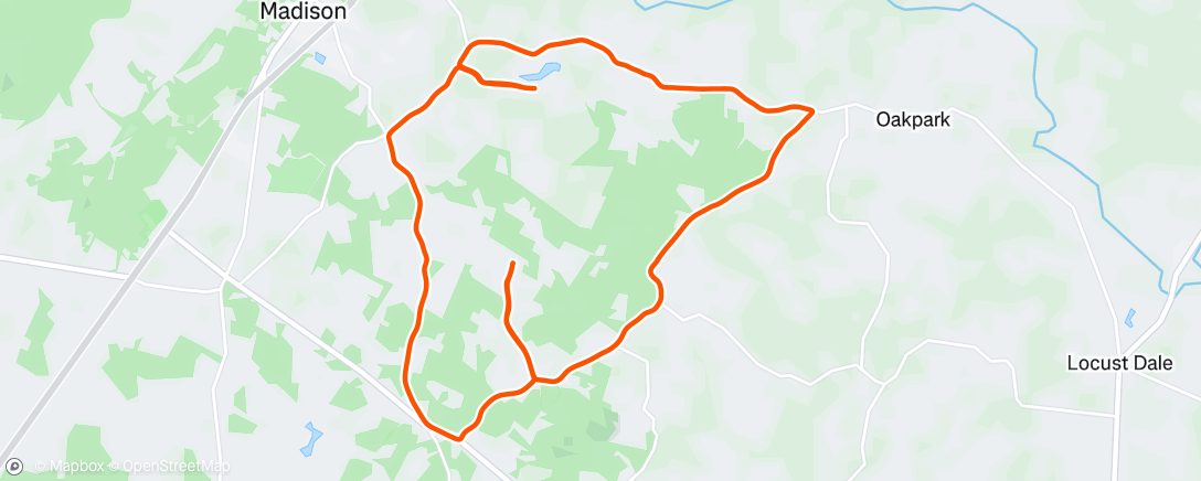 Map of the activity, Lunch Ride