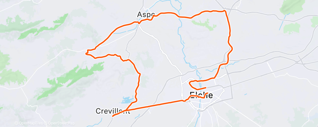 Map of the activity, Bicicleta por la mañana