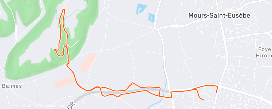 Map of the activity, Course à pied le matin
