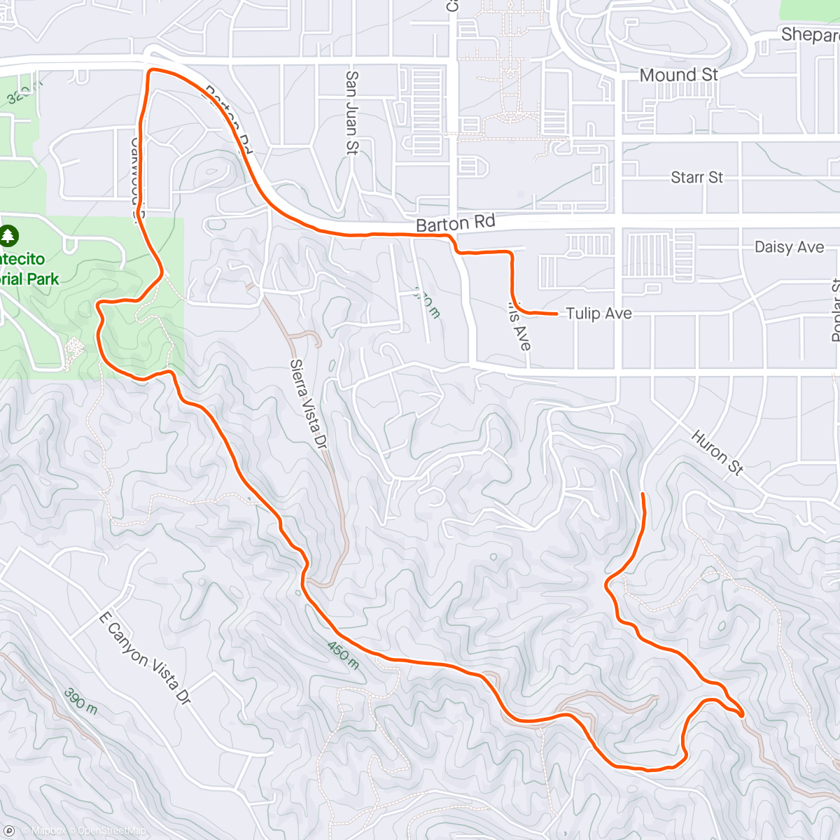 Map of the activity, Slow miles