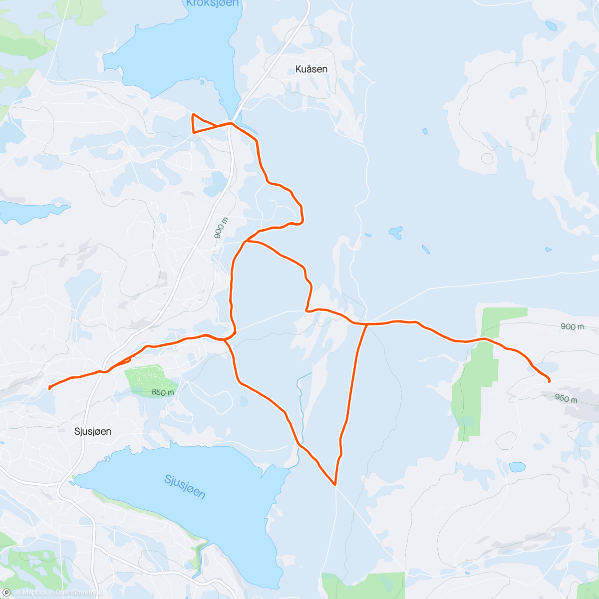 Map of the activity, Snørvillen - windy an 0 degrees