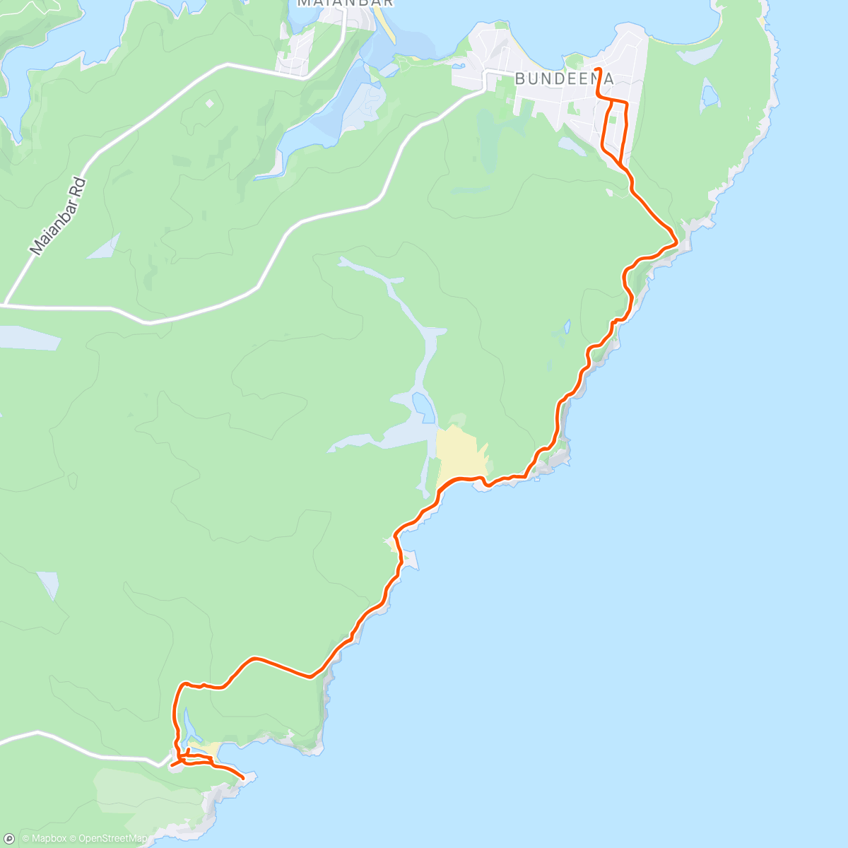 Map of the activity, Royal National Park Coastal Track