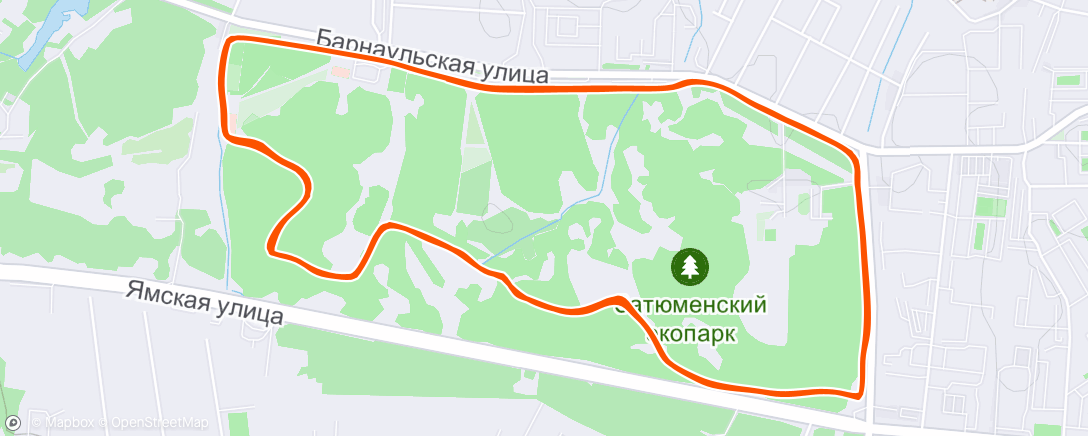 Map of the activity, Утренний забег