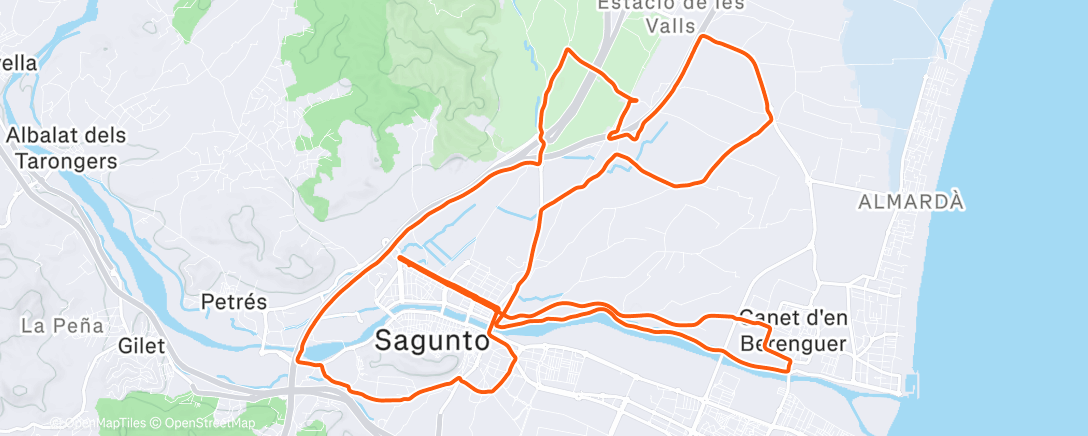 Карта физической активности (Bicicleta de gravilla por la tarde)