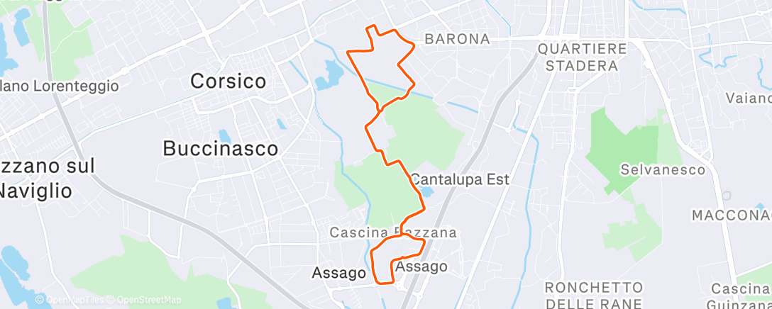 Map of the activity, 🏃🏼 Run / Parco Teramo (Milano)
