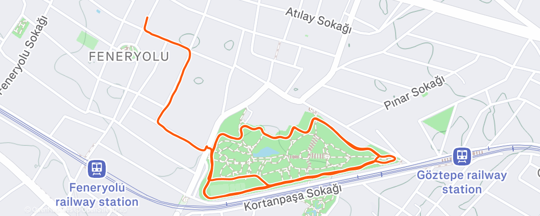 Map of the activity, Night Run