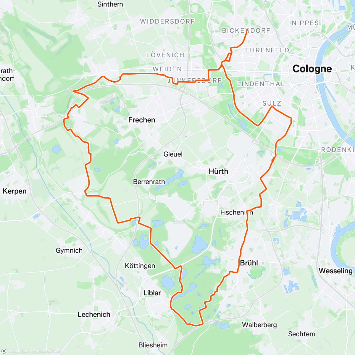 Map of the activity, Morning Ride