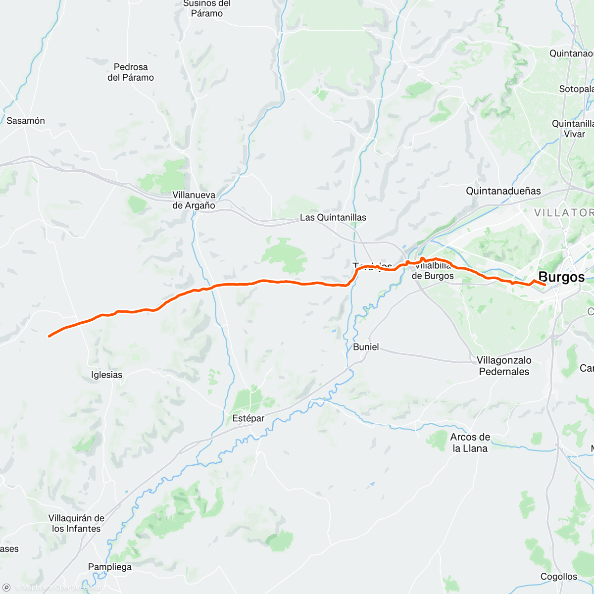 Map of the activity, 14: Burgos to Fuente Sidres