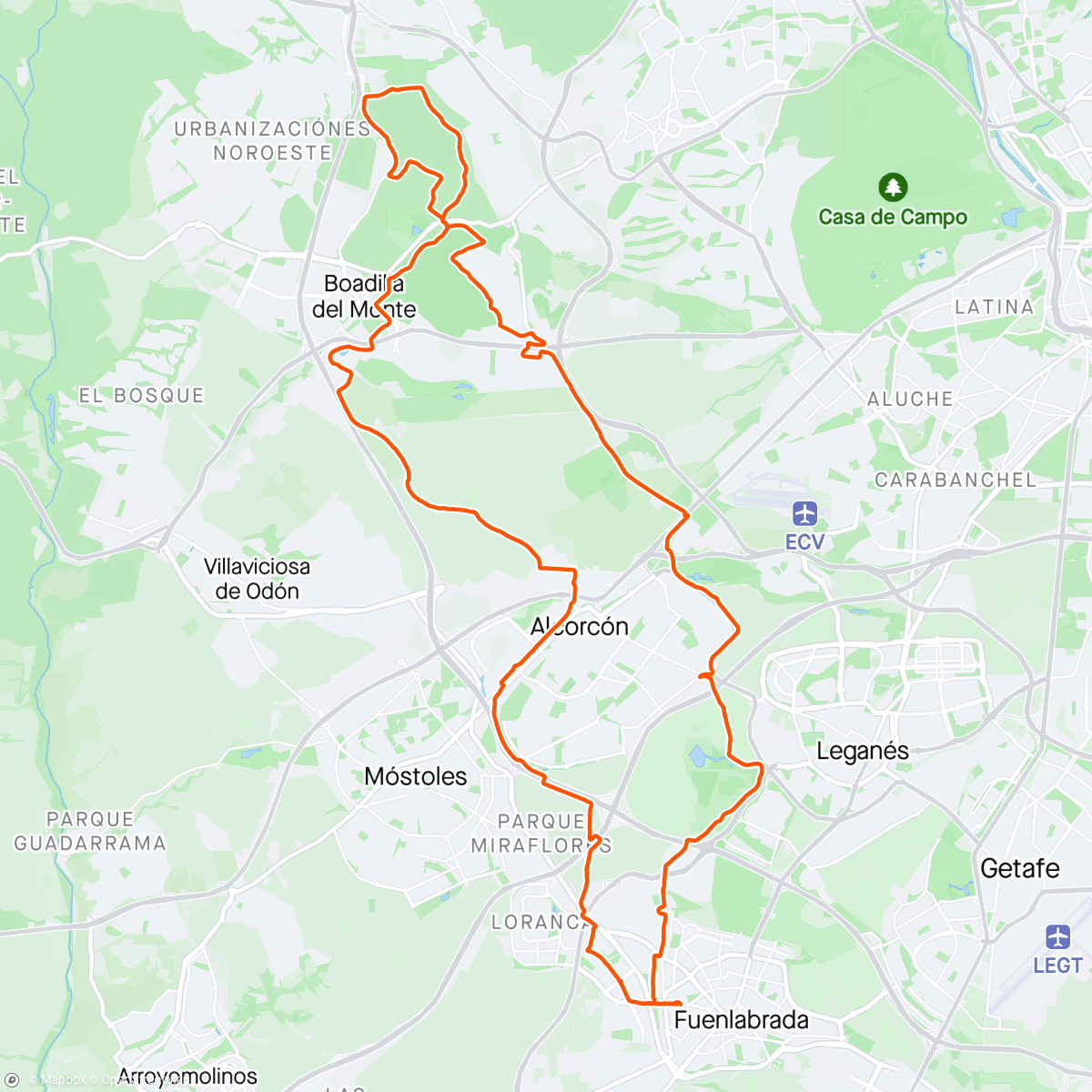 Mapa de la actividad (Bicicleta de montaña matutina)