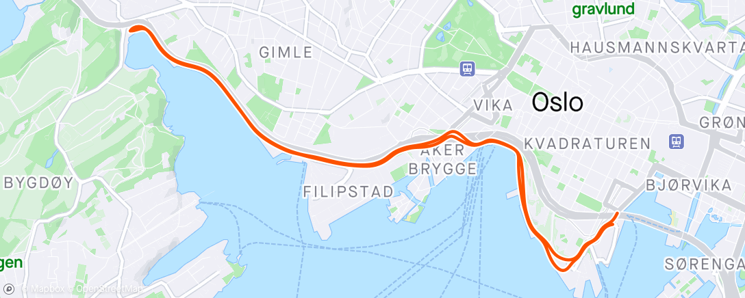 Map of the activity, Oslo run