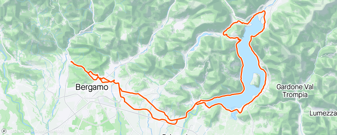 Map of the activity, Giro Lago d'Iseo con variante Solto Collina