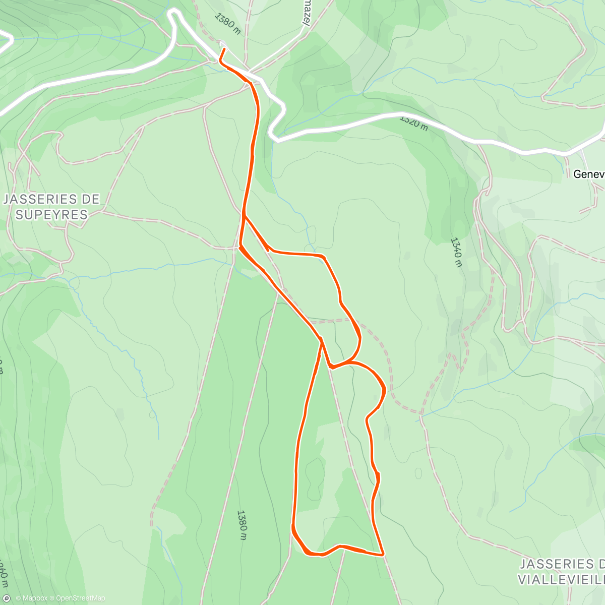 Map of the activity, Ski nordique dans l'après-midi