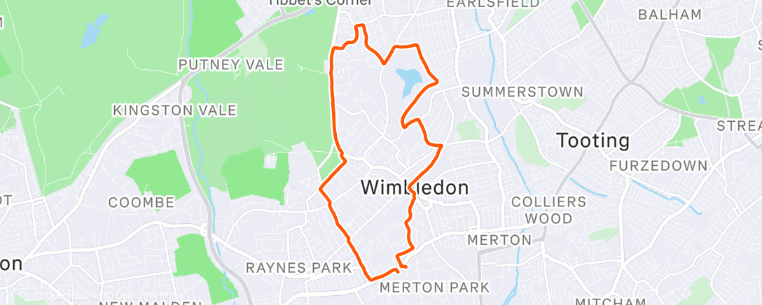 Map of the activity, Morning Long Run with Chester