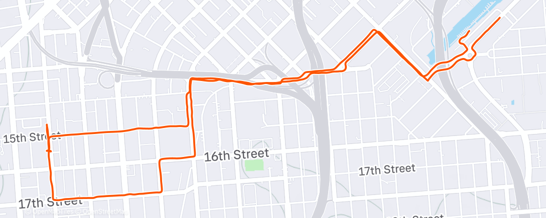 Map of the activity, Afternoon Run