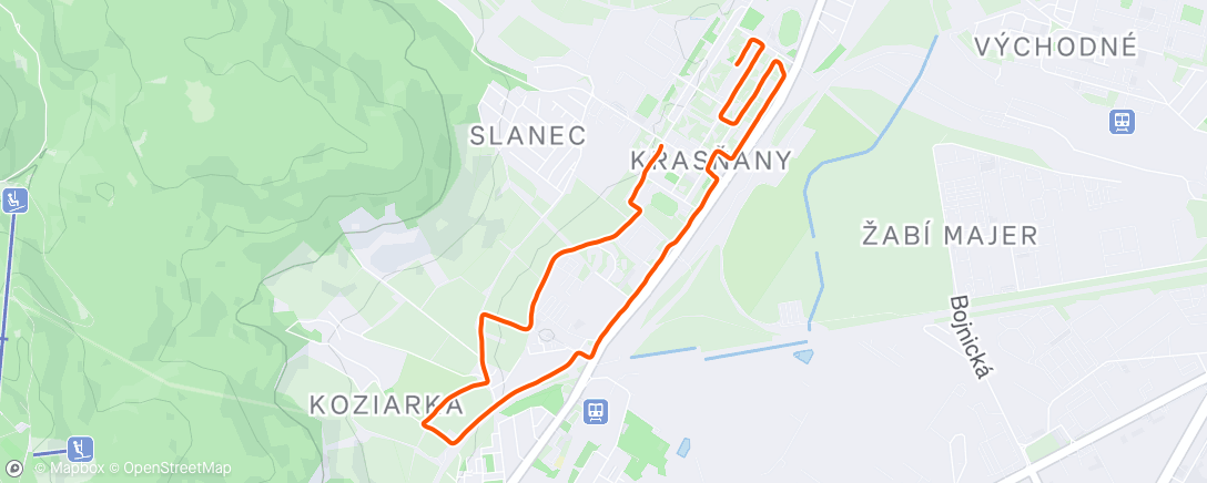 Map of the activity, Afternoon Run