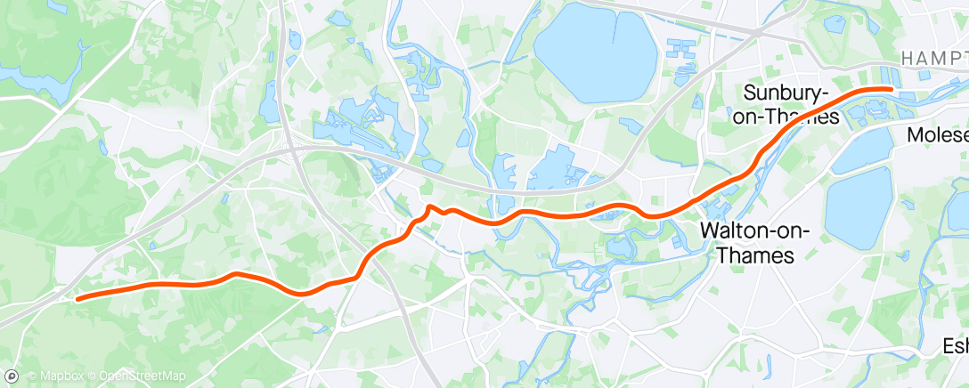 Mapa da atividade, Woking - Cycle - Cyclemeter