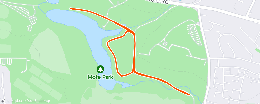 Map of the activity, Parkrun - Mote park with buggy