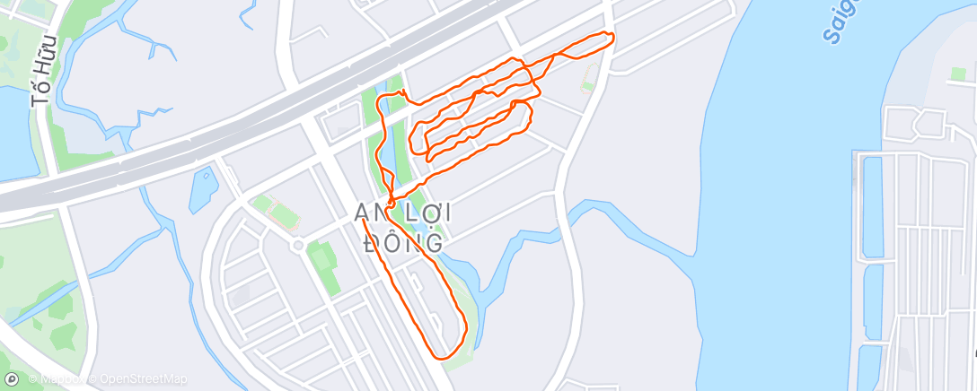 Map of the activity, Afternoon Run