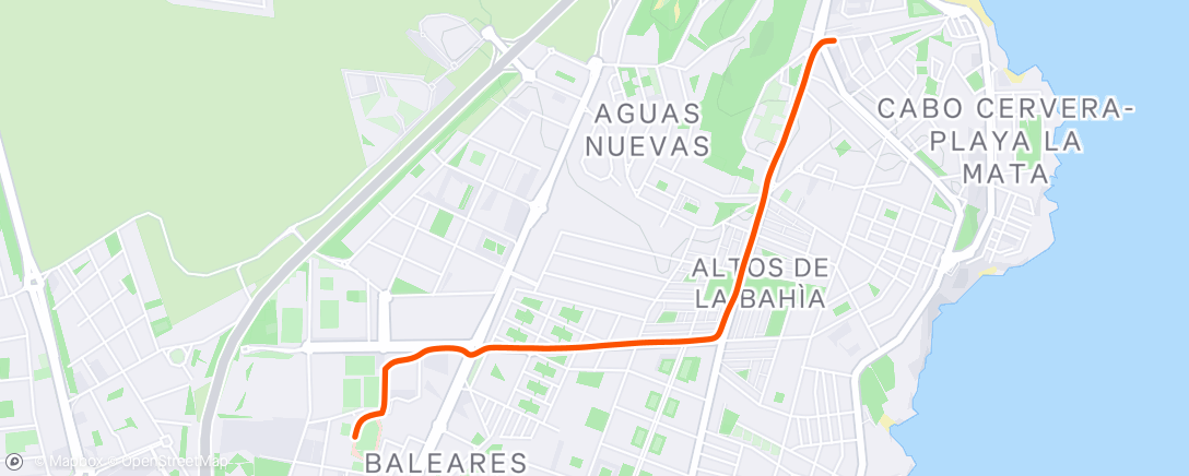 Map of the activity, Evening Run