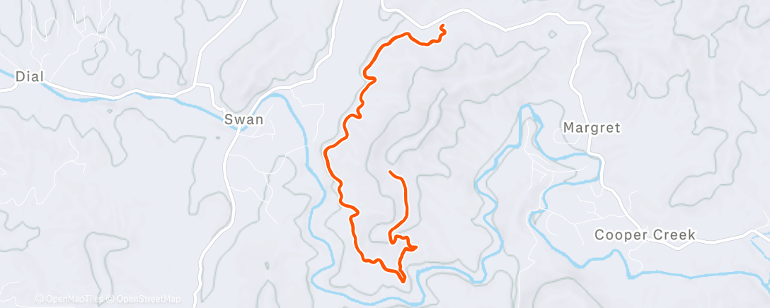 Map of the activity, Swinging Bridge FS Road and some BMT