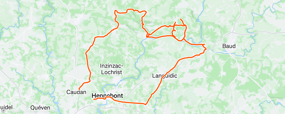 Carte de l'activité Sortie vélo le matin