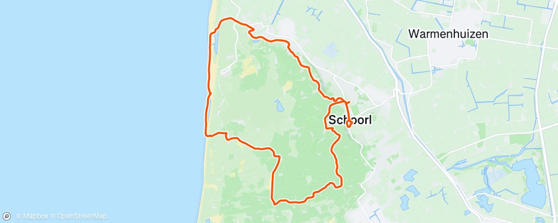 Map of the activity, Stukje wandelen, even de zee in, stukje wandelen.