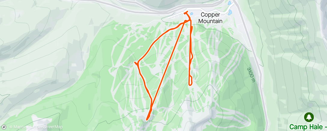 Map of the activity, Slopes - A day snowboarding at Copper Mountain Resort
