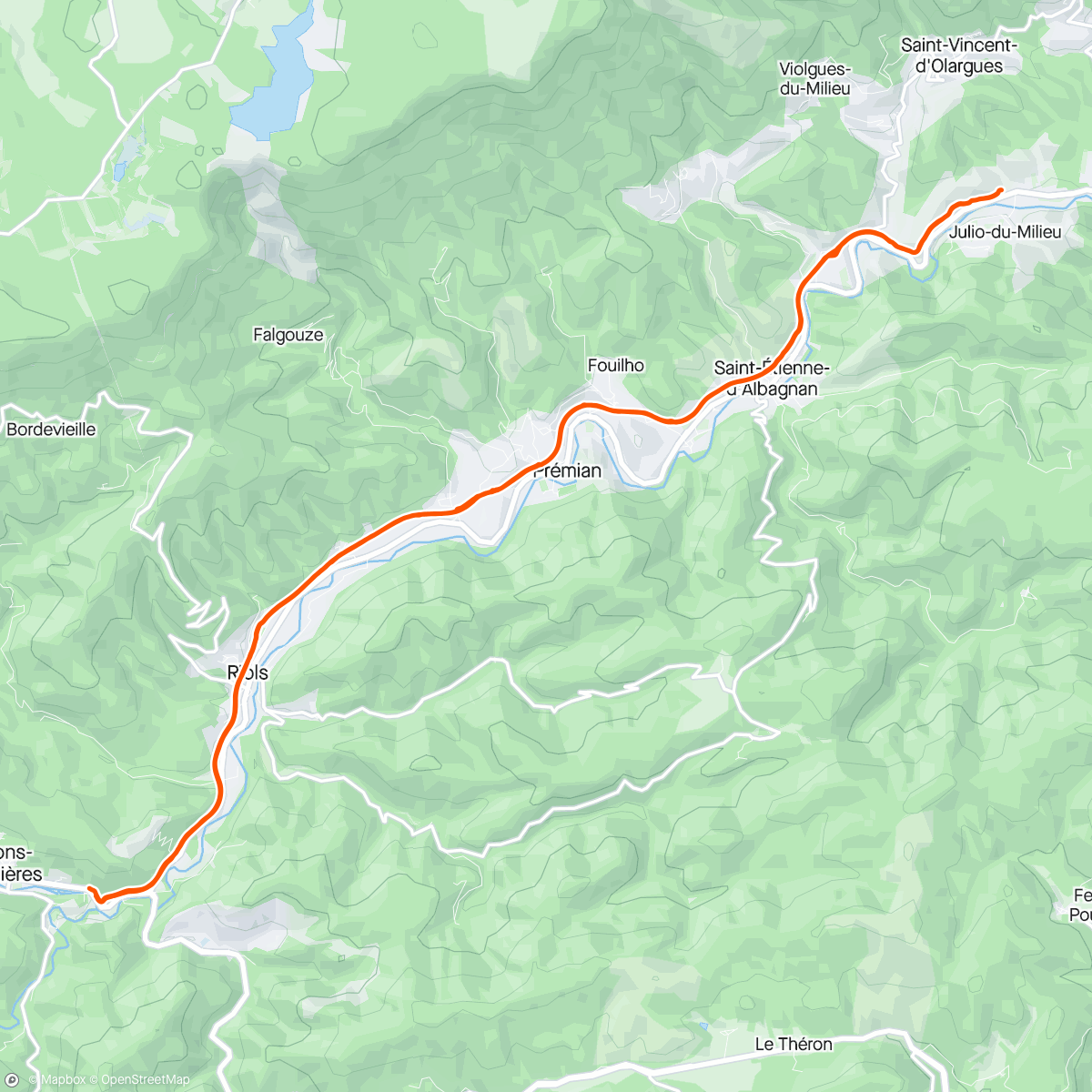 Map of the activity, Saint Pons de Thomieres Hérault